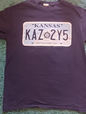 Supernatural Navy License Plate Shirt | Size S